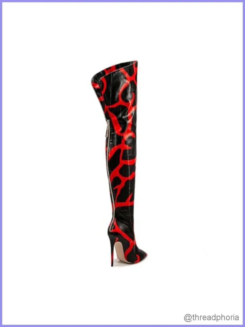 Women's Stiletto Heel Thigh High Boots Back Zip Pointed Toe 4.72